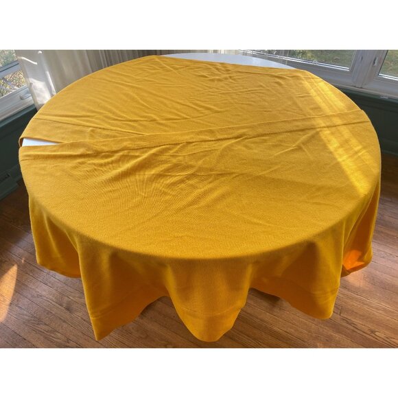 Vintage 70s Sears curtains, boho ribbed bright yellow short panels, pair - Picture 4 of 10